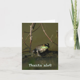 Funny Green Frog Carte de remerciements