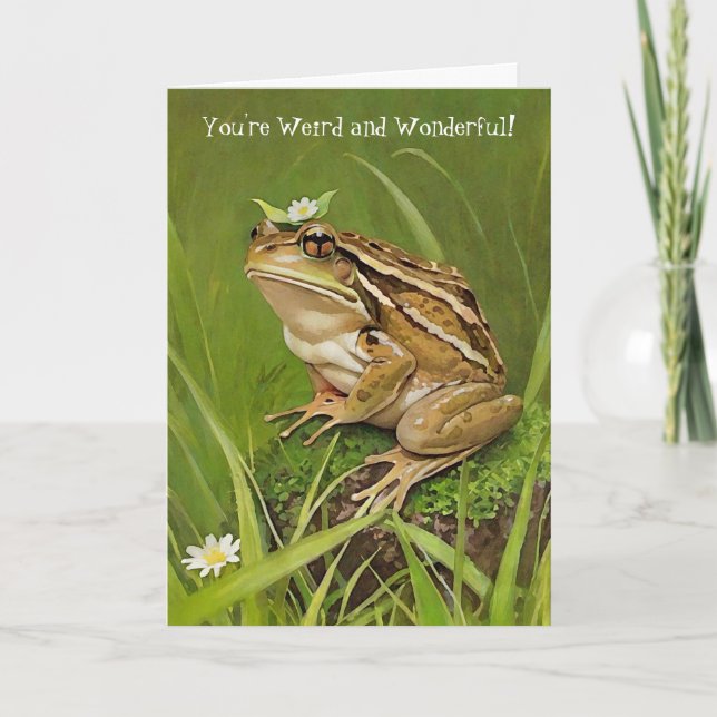 Funny Grenouille bizarre Ami mignonne Humour Carte (Devant)