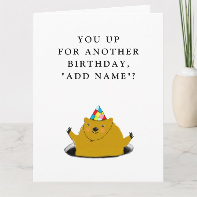 Funny Groundhog Day Carte d'anniversaire (Devant)