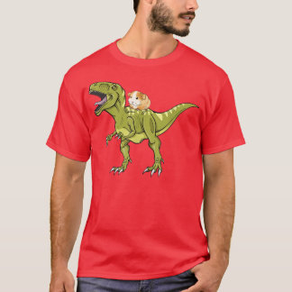 Funny Guinea Pig Riding T Rex Dinosaur T-Shirt