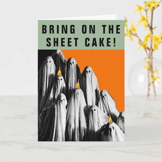 Funny Halloween carte d'anniversaire (Fleur jaune)