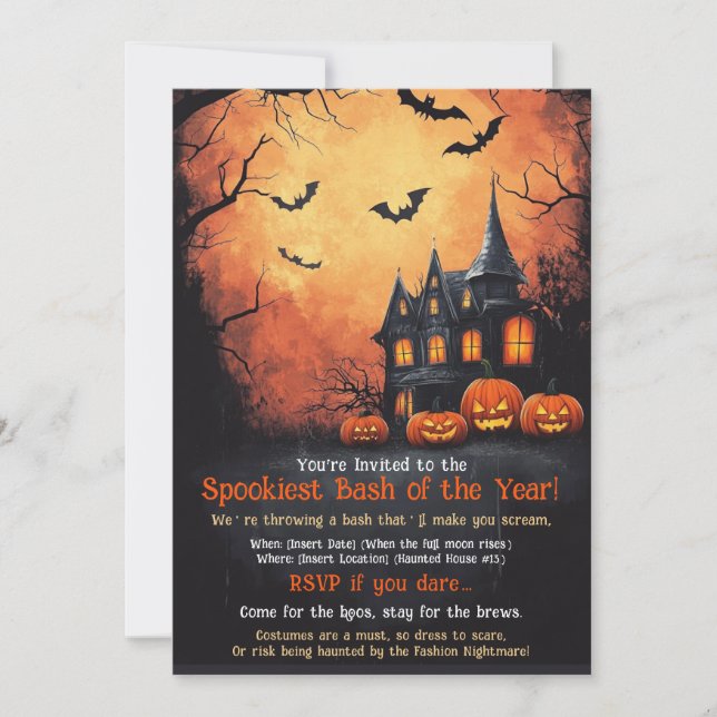 FUNNY Halloween Party Invitation (Devant)