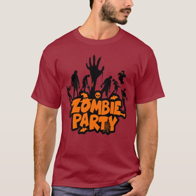 Funny Halloween Zombie Party Scary T-shirt (Devant)