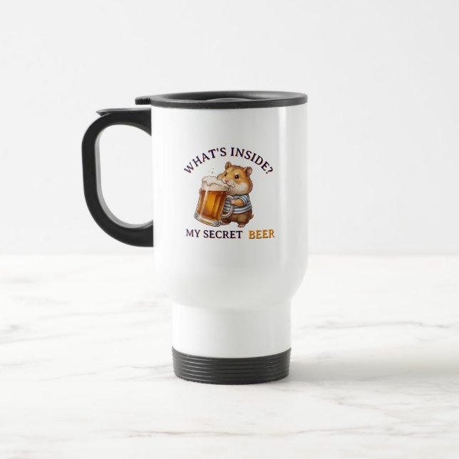 Funny Hamster Buvant de la Bière - Tasse (Gauche)