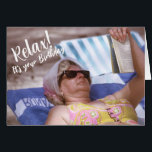 Funny Happy Birthday Relaxing on the Beach Vintage<br><div class="desc">Relax! It's your Birthday! Vintage humorous birthday card for your best friend. Customize this card if you wish.</div>