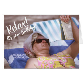 Funny Happy Birthday Relaxing on the Beach Vintage