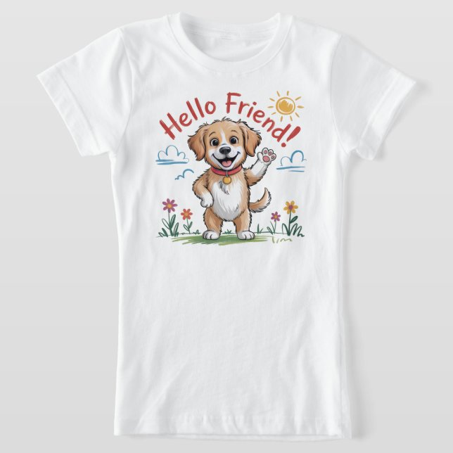 Funny Happy Dog Kids T-Shirt - Joli Chien de Carto (Poser)