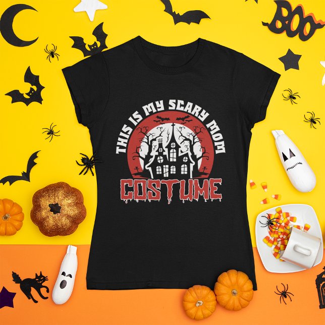 Funny Haunted House Halloween Maman T-shirt (Créateur téléchargé)