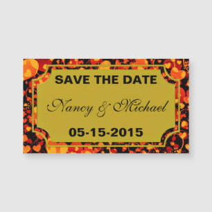 Funny Heart Motif VIII - noir rouge jaune + texte