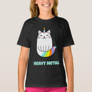 Funny heavy metal licorne arc-en-ciel T-shirt