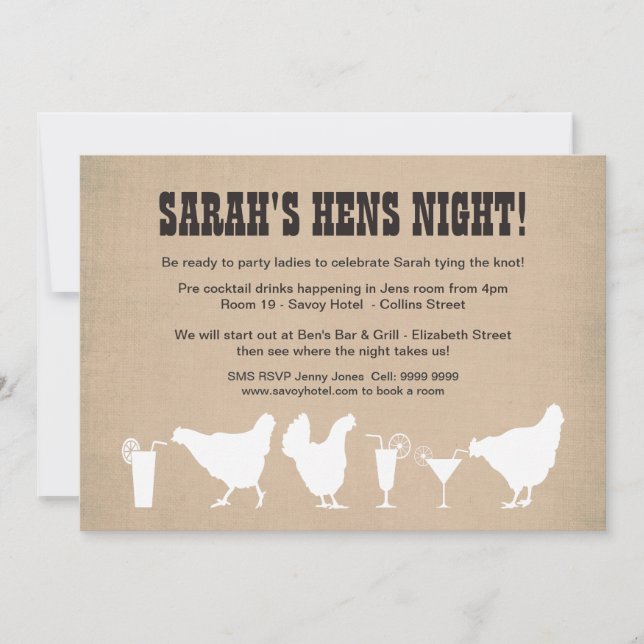 Funny Hens Night Bachelorette Invitation (Devant)