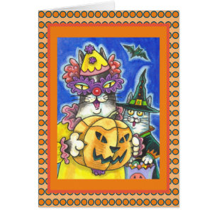 FUNNY HISS N'FITZ HALLOWEWEEN CHATS GREETING CARD 