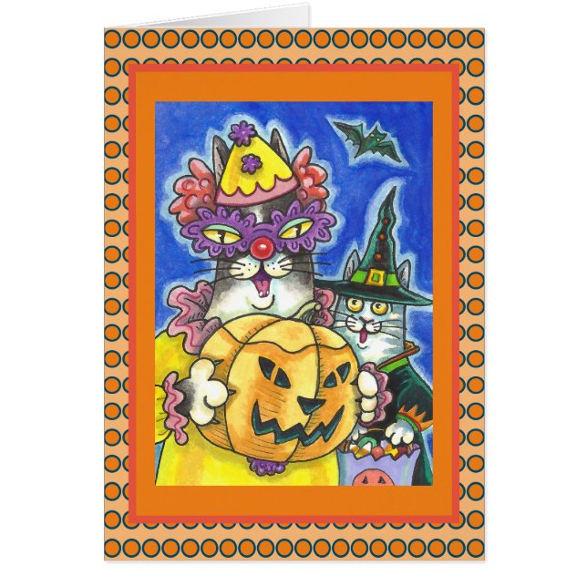 FUNNY HISS N'FITZ HALLOWEWEEN CHATS GREETING CARD  (Devant)