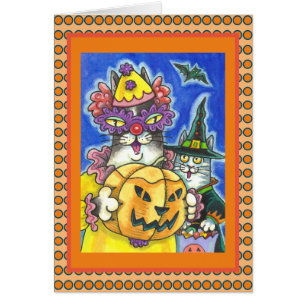 FUNNY HISS N'FITZ HALLOWEWEEN CHATS GREETING CARD 