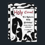 Funny Holy Cow 40th Birthday Party Invitation<br><div class="desc">Illustration graphique de vaches sur une invitation d'anniversaire. L'invitation a des modèles texte pour votre personnalisation. OEuvre originale : Copyright Charmaine Paulson</div>