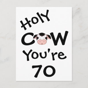 Funny Holy Cow Vous avez 70 Anniversaire Carte pos