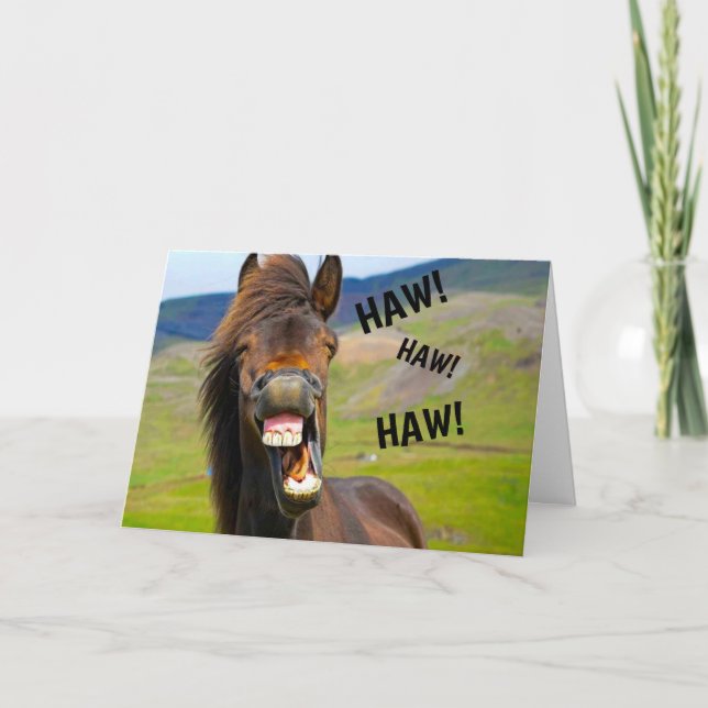 Funny Horse Humour Carte d'anniversaire (Devant)