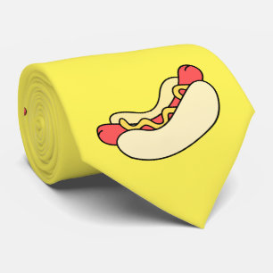 Funny Hotdog (Chien chaud) Cravate avec couleur pe