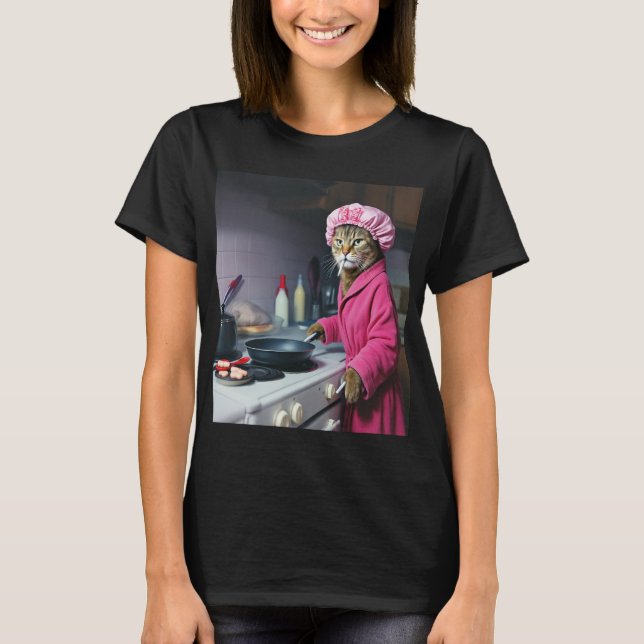 Funny Housewife Cat Meme Gen Z Brainrot T-Shirt (Devant)