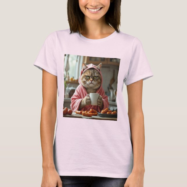 Funny Housewife Cat Meme Gen Z Brainrot T-Shirt (Devant)