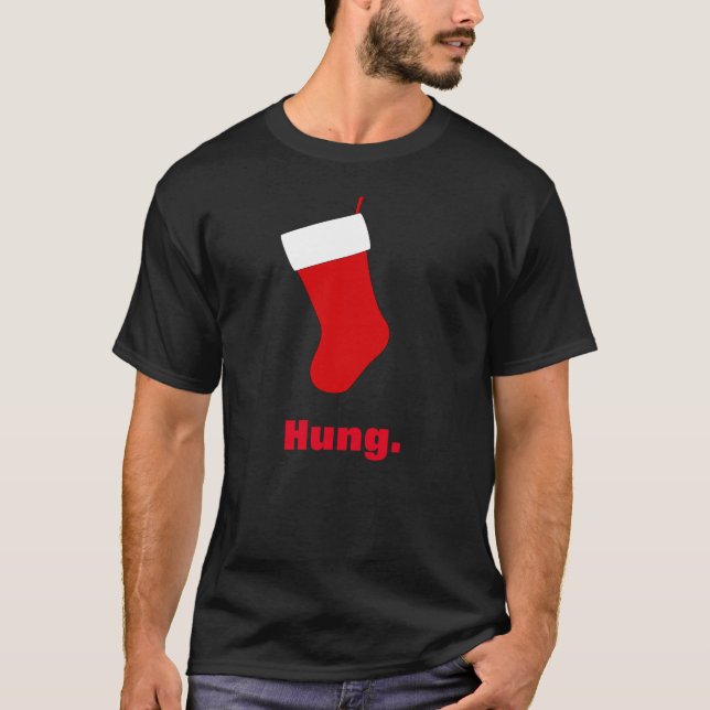 Funny Hung Stocking Christmas T-Shirt (Devant)