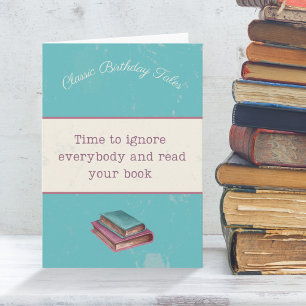 Funny introverti livre amoureux carte d'anniversai
