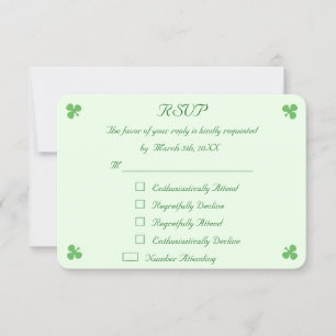 Funny Irish Green Wedding RSVP Invitation Card