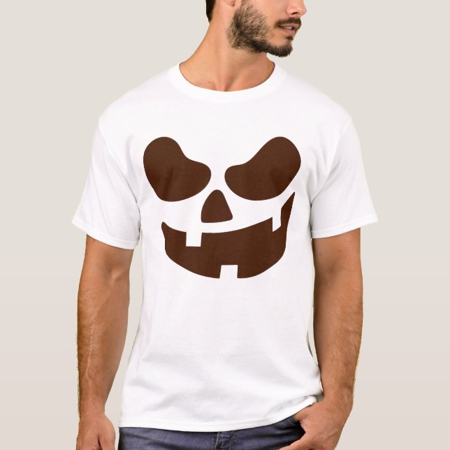 Funny Jack-o'-Lantern Face Halloween T-Shirt (Devant)