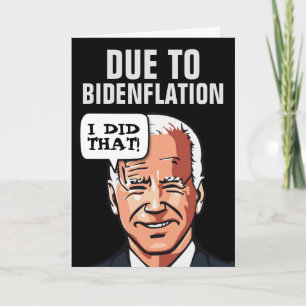 FUNNY JOE BIDEN INFLATION CARTE DE RECONNAISSANCE