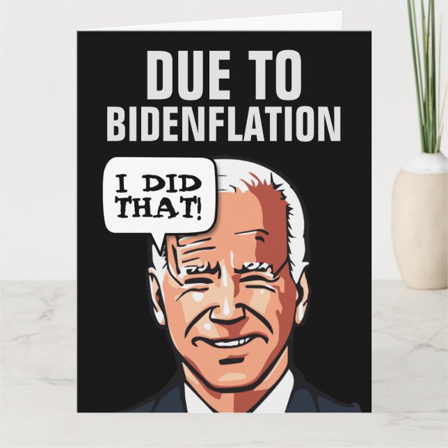 FUNNY JOE BIDEN INFLATION CARTE DE RECONNAISSANCE  (Devant)
