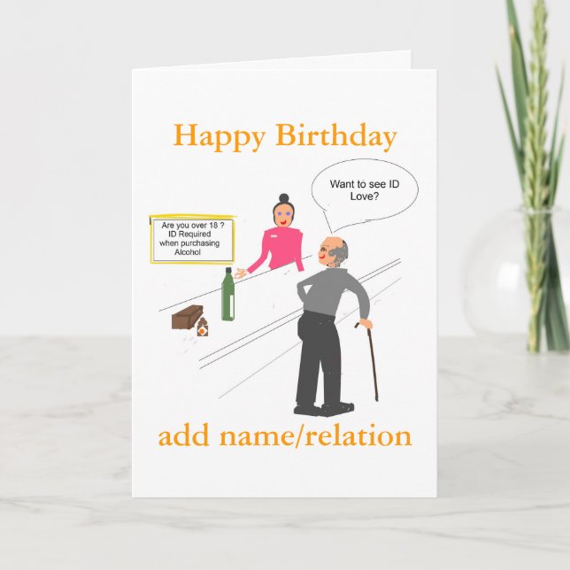 Funny Joke Carte Anniversaire ajouter nom front (Devant)