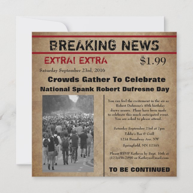 Funny Journal Invitation d'anniversaire (Devant)