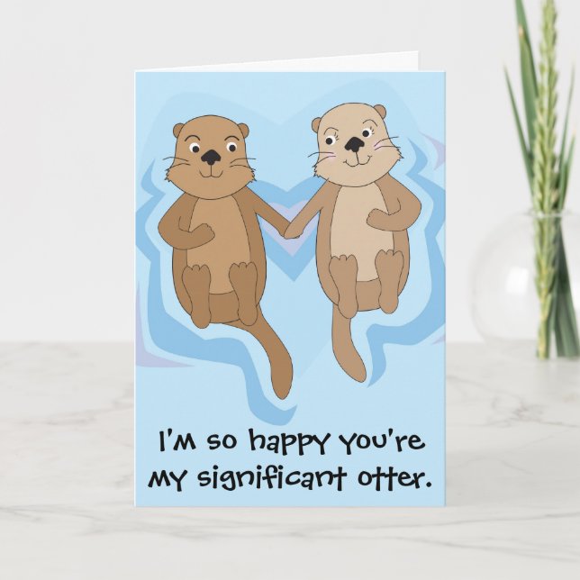 Funny Joyeuse carte d'anniversaire avec des loutre (Devant)