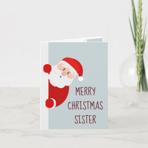 Funny Joyeux Noël Carte Soeur Père Noël