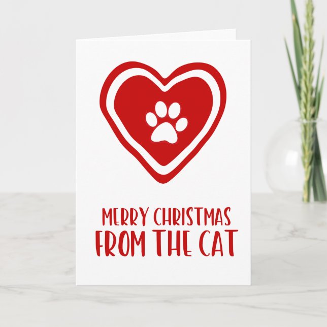 Funny Joyeux Noël de la carte de Noël de chat (Devant)