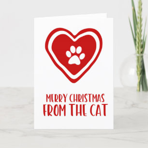 Funny Joyeux Noël de la carte de Noël de chat