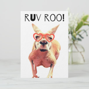 Funny Kangaroo Valentines Carte de jour