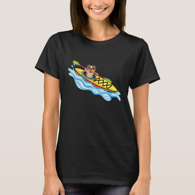 Funny Kayak Pitbull T-shirt Kayak Chien Buddy (Devant)