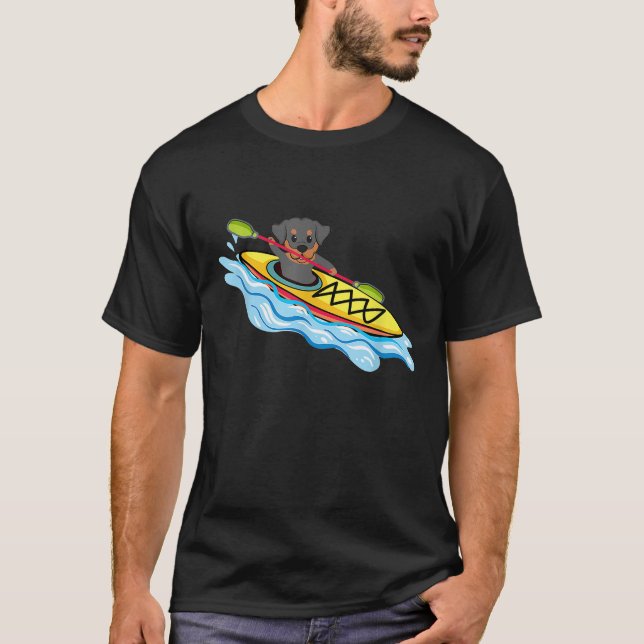 Funny Kayak Rottweiler T-shirt Kayak Chien Buddy R (Devant)