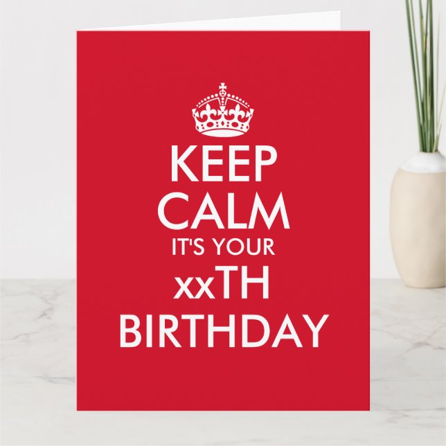 Funny Keep Calm surdimensionné Carte de voeux Anni (Devant)
