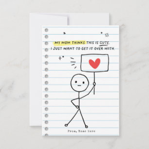 Funny Kids Valentine's Day Stick Figure Carte Humo
