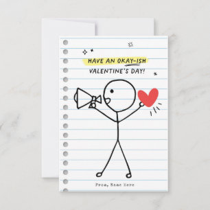 Funny Kids Valentine's Day Stick Figure Carte Humo