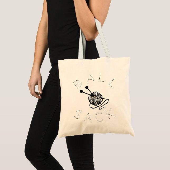 Funny Knitting Ball Sack Tote Bag (Devant (produit))
