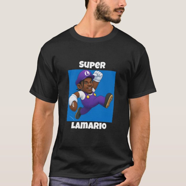 Funny Lamar Jackson x Mario T-Shirt (Devant)