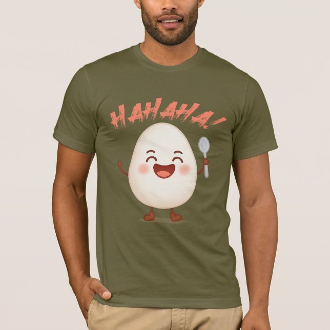 Funny Laughing Egg Cartoon Bella+Canvas T-Shirt (Devant)
