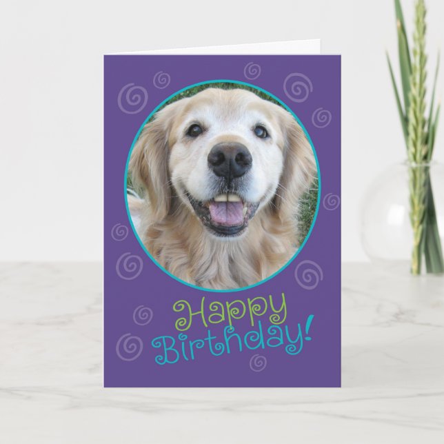 Funny Laughing Golden Retriever Carte d'anniversai (Devant)