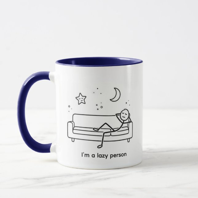 Funny Lazy Person Stickman Couch Chill Mug (Gauche)