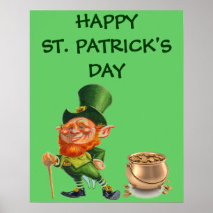 FUNNY LEPRECHAUN, ST. Affiche de la fête de PATRIC
