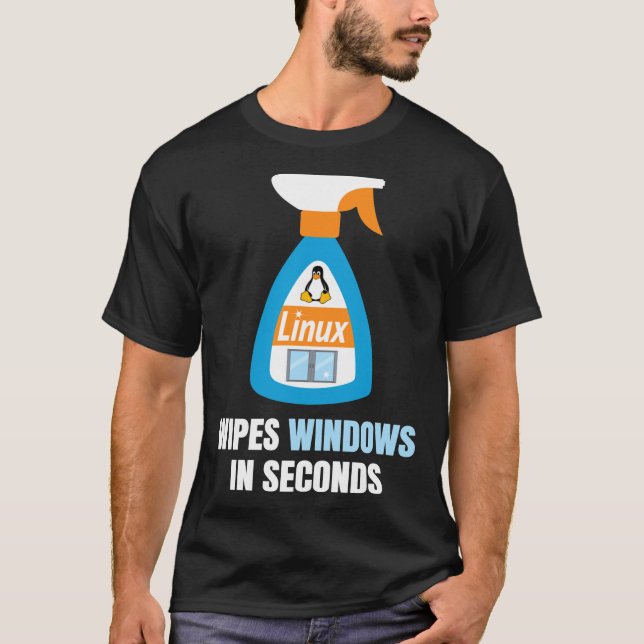 Funny Linux Windows Cleaner Classic T-Shirt (Devant)