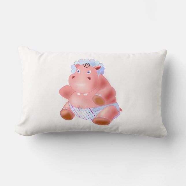 Funny Lumbar Coussin Happy Baby Hippo (Recto)